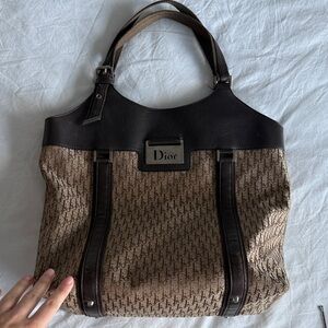 Dior Elegant Dior Vintage Brown and Black Tote